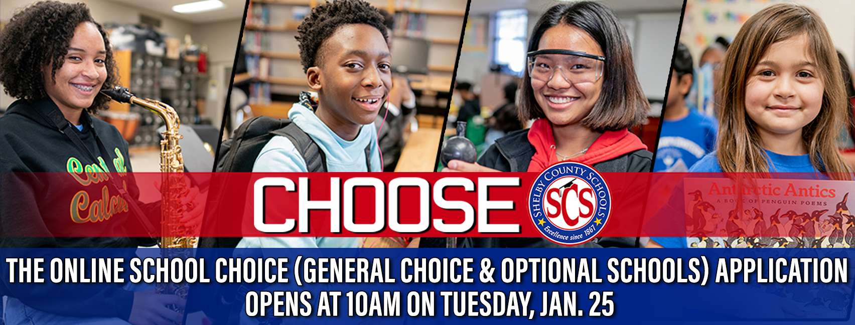 Choose SCS Opens 10am Tuesday, Jan. 25 banner